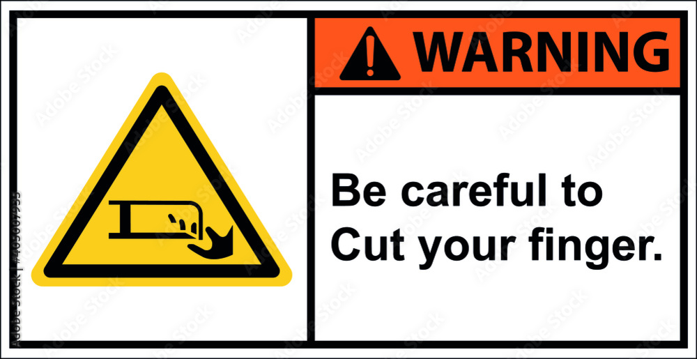 Cutting fingers, do not insert them.,Warning sign Cutting fingers, do not insert them.,Warning sign