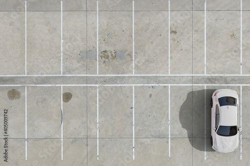 Empty parking lots, aerial view. photo