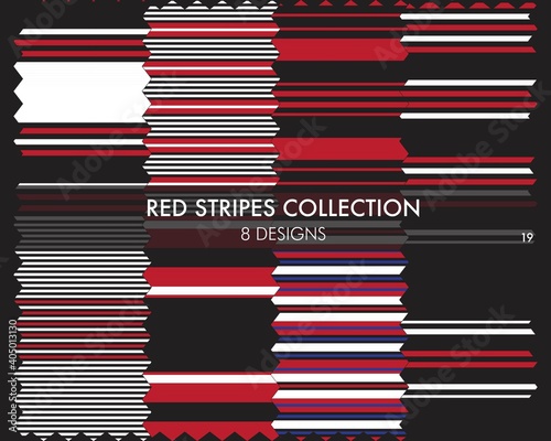 Red Stripe Seamless Pattern Collection