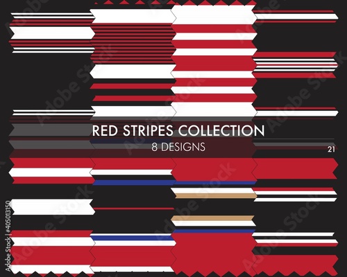 Red Stripe Seamless Pattern Collection