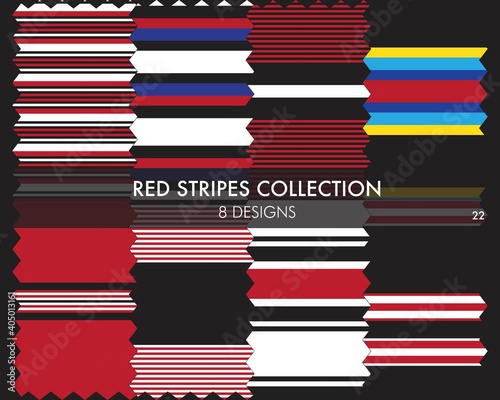 Red Stripe Seamless Pattern Collection