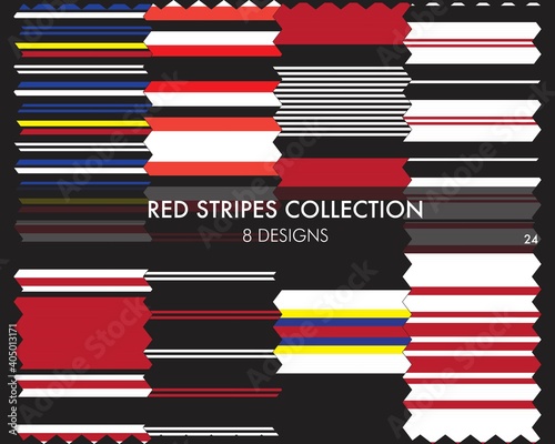 Red Stripe Seamless Pattern Collection