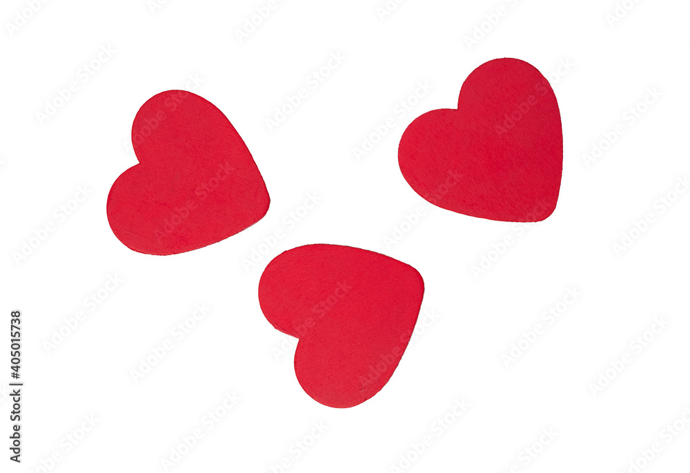 Three hearts isolate on a white background Three hearts isolate on a white background