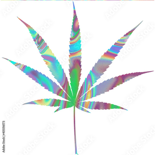 Hologram Sativa Cannabis / Marijuana Leaf