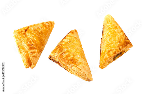 Puff pastry  isolated on white background.