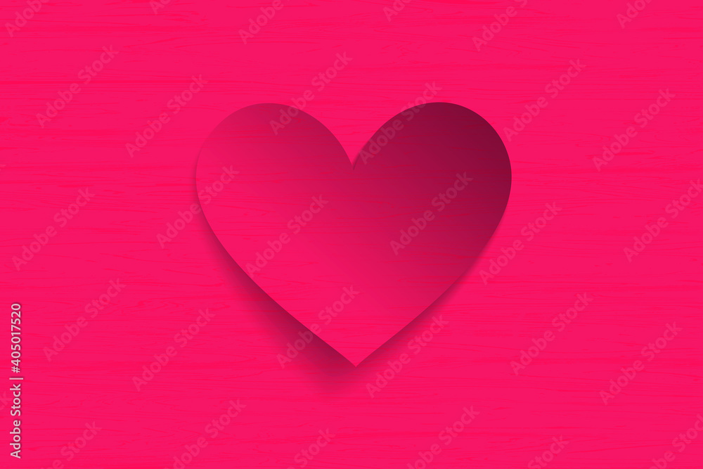 pink heart on a wooden background