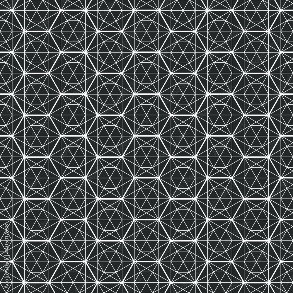 Hexagon art deco pattern background.