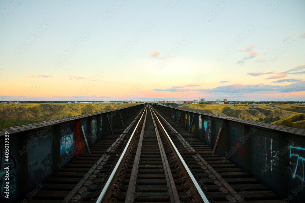 Railway Into The Sunset
