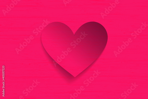 pink heart on a wooden background
