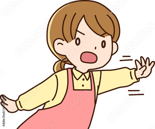 主婦・女性保育士　ちょっと待ってと止める女性