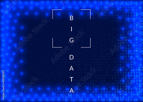 Big data abstract. Digital technology background. Artificial intelligence and deep learning concept. Tech visual for interface template. Futuristic big data abstract backdrop.