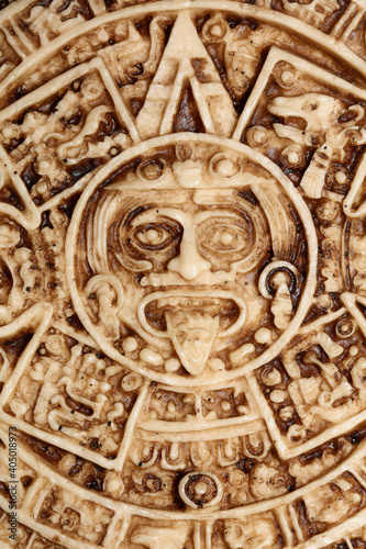 Aztec sun stone close up background modern high quality prints