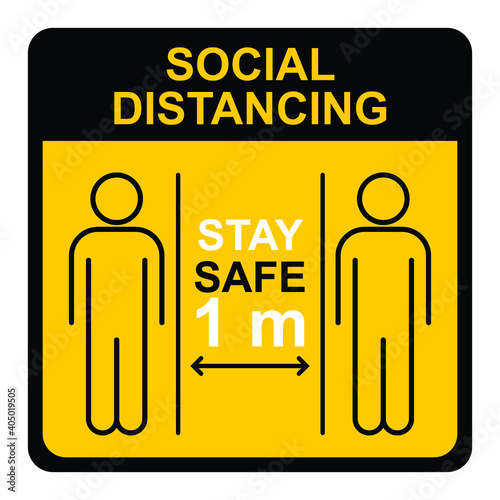 Social distancing. Keep the 1-2 meter distance. Coronovirus epidemic protective. Vector illustration