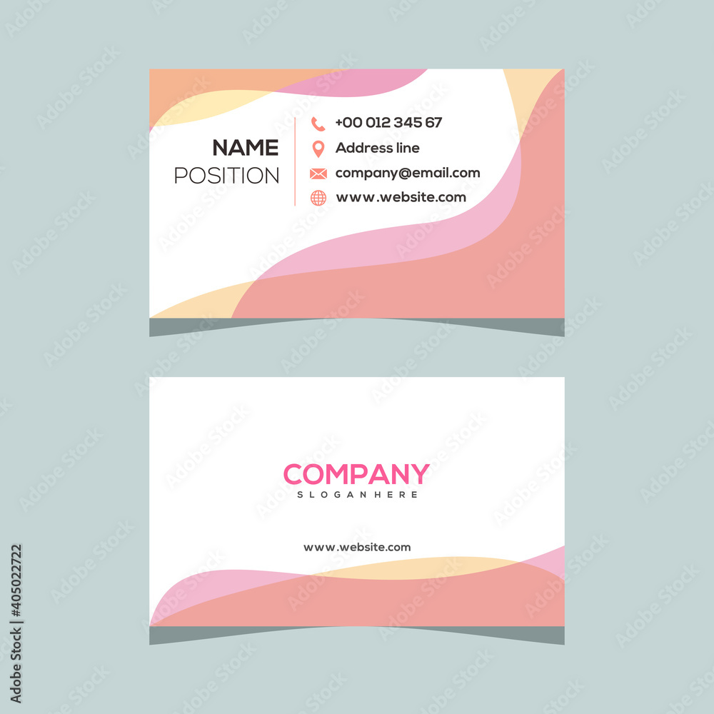 Business cards templates with smooth bright wave gradiends. Modern abstract background.