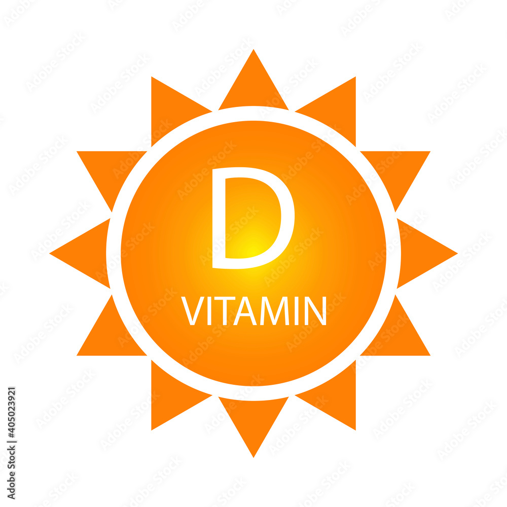 Vitamin d sun, great design for any purposes. Infographic for medical design. Stock image. EPS 10.