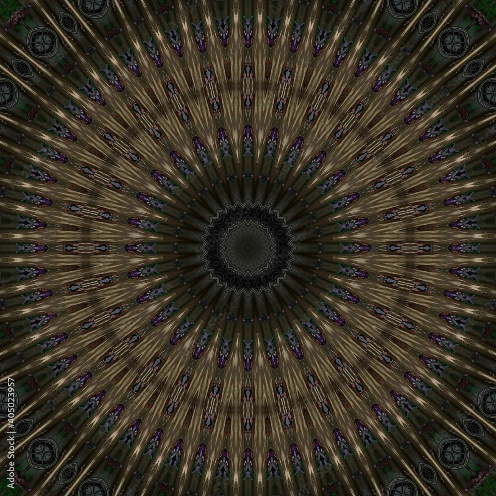 Abstract kaleidoscope background. Beautiful multicolor kaleidoscope texture. Geometrical symmetrical ornament