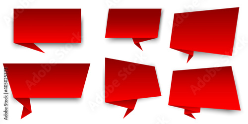 Vintage origami design template with blank red message. Abstract banner. Grunge texture. Stock image. EPS 10.