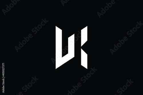 WK logo letter design on luxury background. KW logo monogram initials letter concept. WK icon logo design. KW elegant and Professional letter icon design on black background. W K KW WK photo