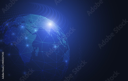 Global network connection. World map point and line composition concept of global business. Vector Illustration