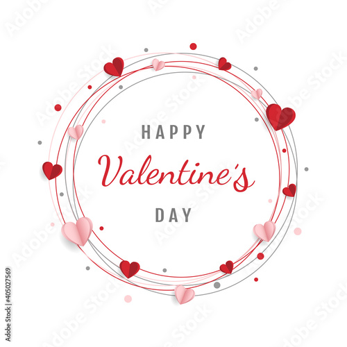 Happy valentine day. with creative love composition of the hearts. Vector illustration
