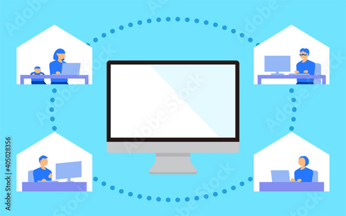 インターネットを用いたテレワークのイメージ