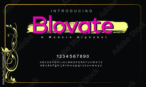 Wallpaper Mural Blovate font. Elegant alphabet letters font and number. Classic Copper Lettering Minimal Fashion Designs. Typography fonts regular uppercase and lowercase. vector illustration Torontodigital.ca