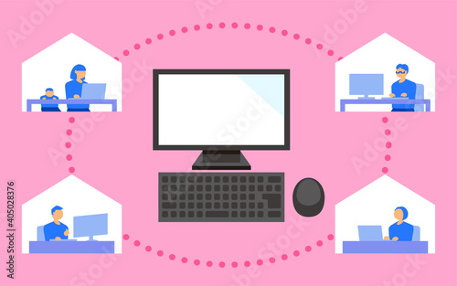 インターネットを用いたテレワークのイメージ