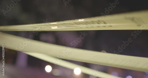 Three Layers of Police Tape Stationary 4K