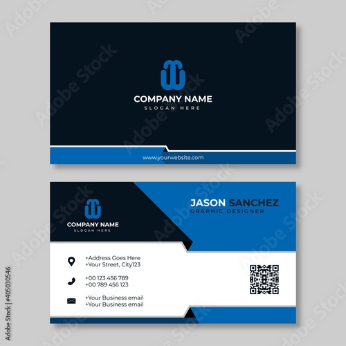 dark blue business card
