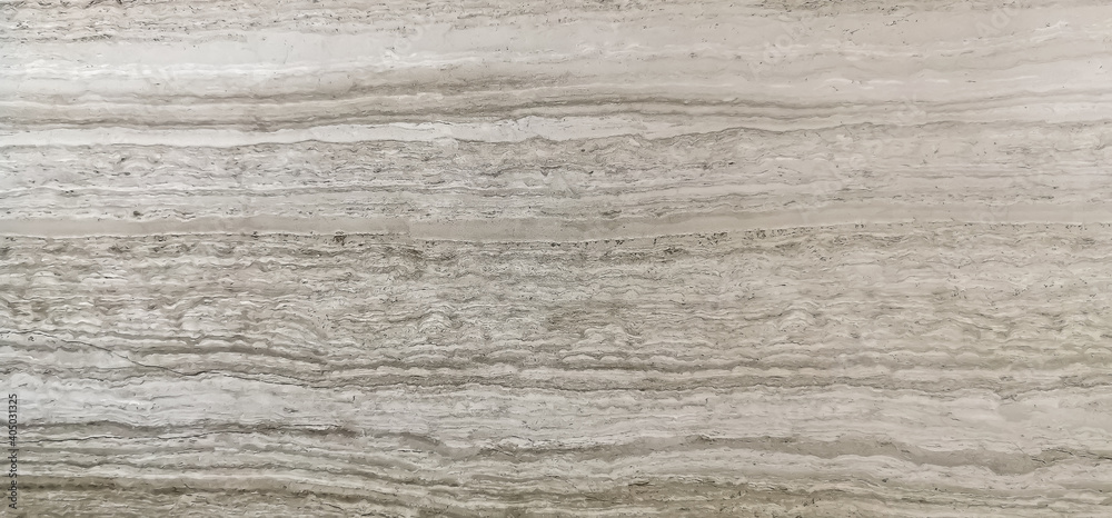 Naklejka premium Natural travertine stone polished surface texture background.
