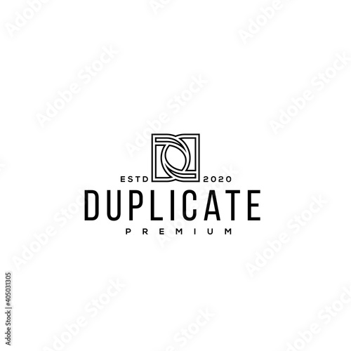 Initial letter dd logo with square symbol Premium Vector
