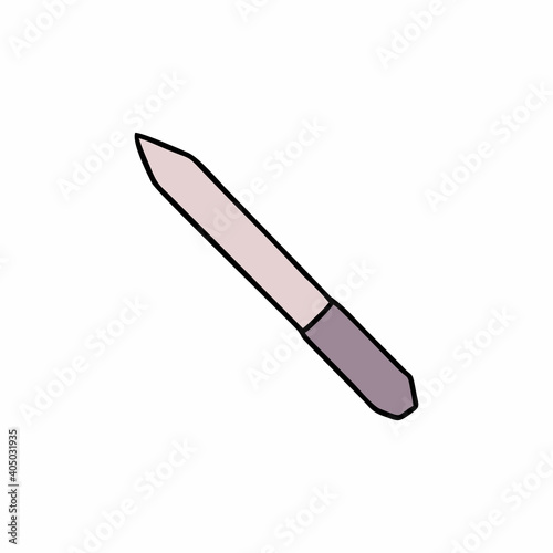 Nail file in the style of doodle. Vector illustration for nail care.
