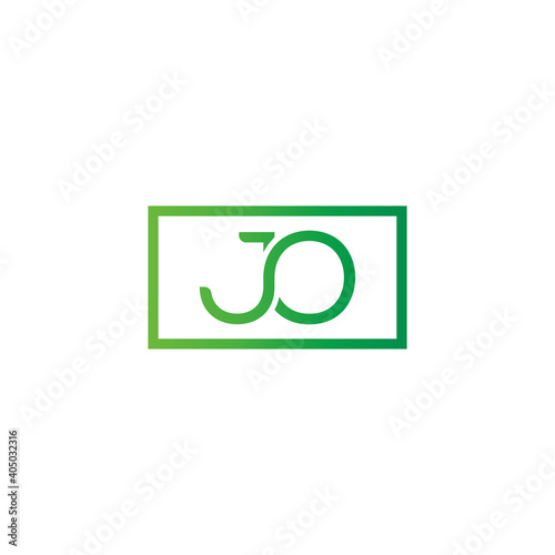 Creative initial letter JO square logo design concept vector