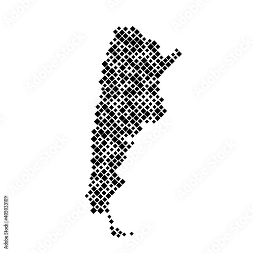 Argentina map from pattern of black rhombuses of different sizes. Vector illustration.