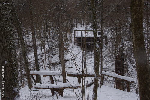 Objects in winter in the Nikola Lenivets Art Park photo