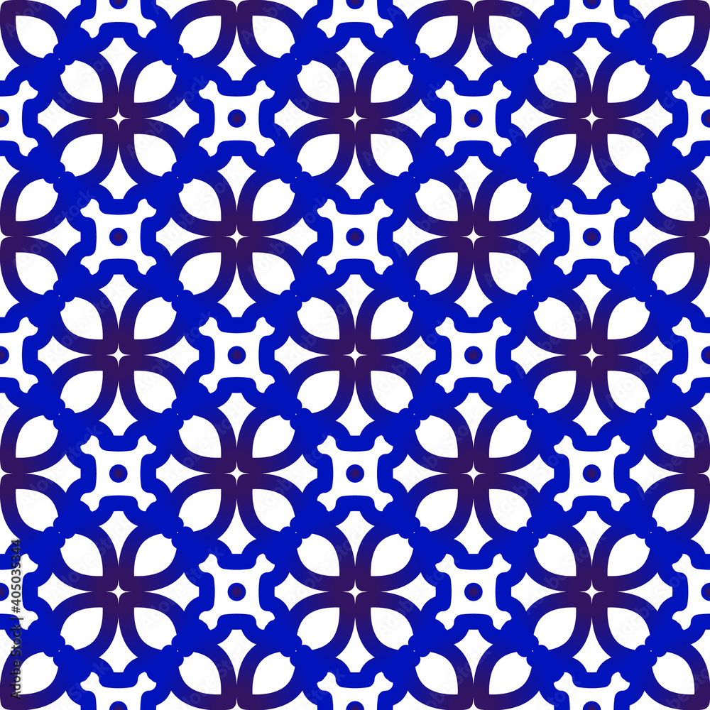 blue and white flower seamless pattern