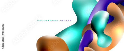 Bubbles abstract background. Liquid splashes on white vector template