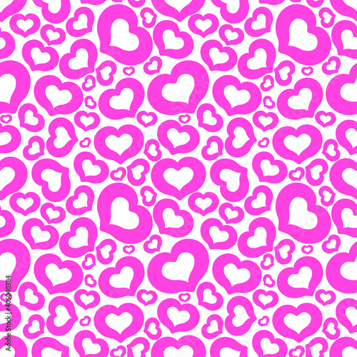 Seamless vector hearts pattern. Valentine's day background. For fabric, textile, wrapping, cover etc. 10 eps. Love emotion hearts pink pattern.