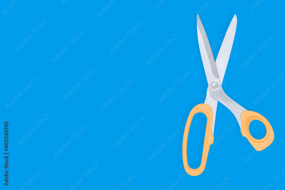 Scissors seamless pattern. Barber scissors against blue background backdrop. Scissors seamless pattern. Barber scissors against blue background backdrop.