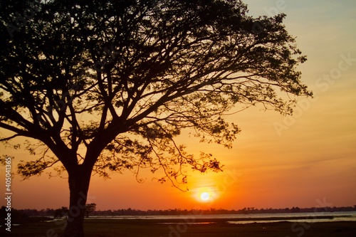 sunset on the river