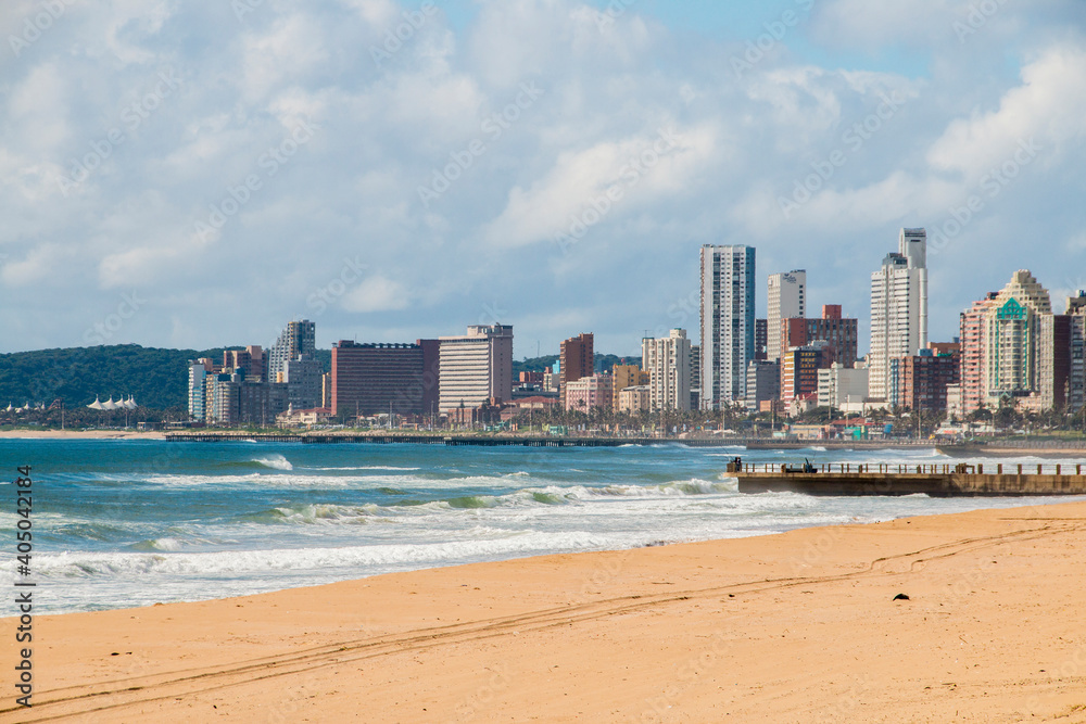 View of Pier and Beachfront Golden Mile from Durban's Beach