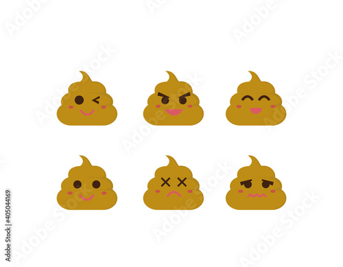 かわいいうんちのキャラクター　ベクターイラスト　健康