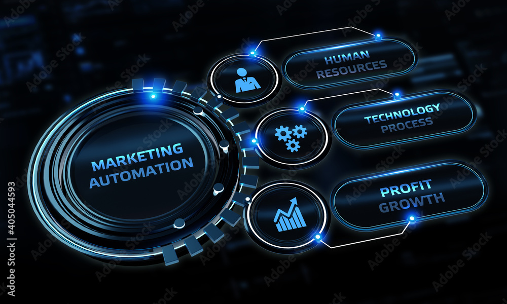 Planning marketing strategy. Business, Technology, Internet and network concept. the word: Marketing automation Planning marketing strategy. Business, Technology, Internet and network concept. the word: Marketing automation
