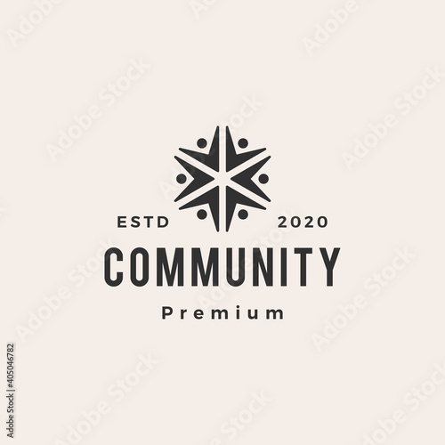 people community hipster vintage logo vector icon illustration