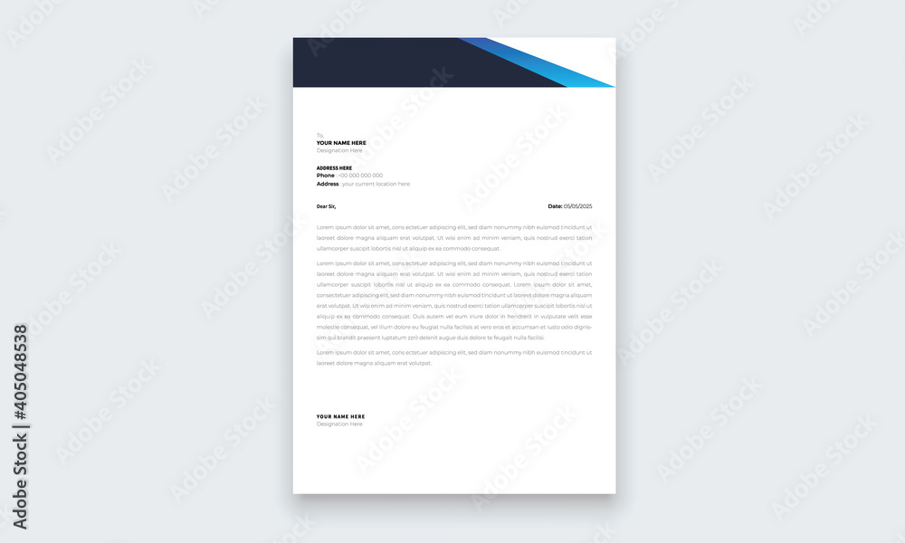 Elegant business style letterhead template design for your project design, Vector illustration. Elegant business style letterhead template design for your project design, Vector illustration.