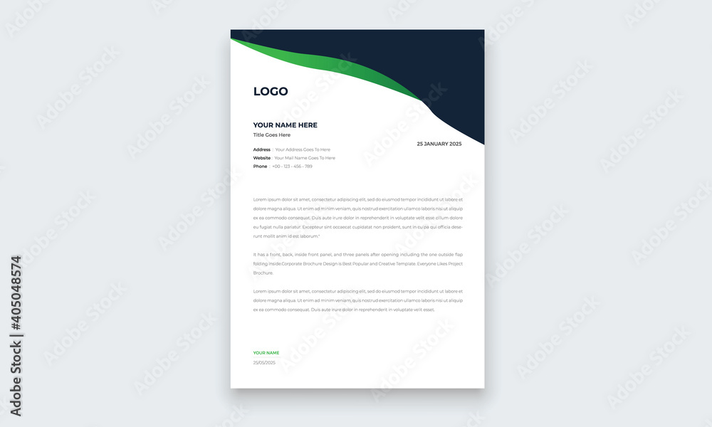 Elegant business style letterhead template design for your project design, Vector illustration. Elegant business style letterhead template design for your project design, Vector illustration.