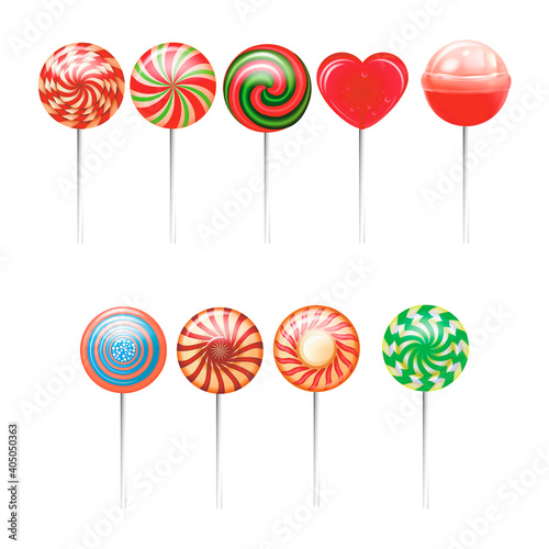 Realistic Detailed 3d Different Lollipops Set. Vector © bigmouse108