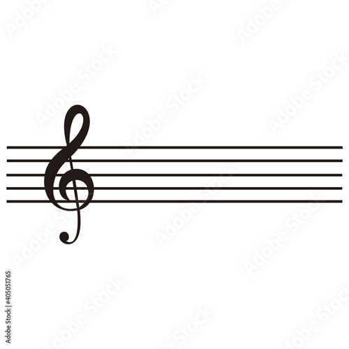 Blank music staff icon on white background