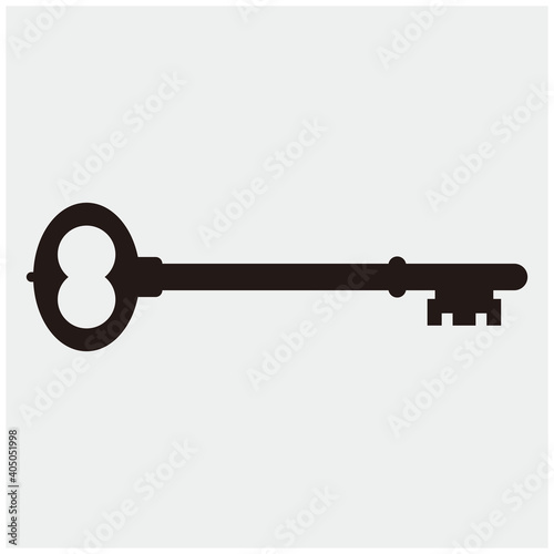 Old door key vector icon illustration sign