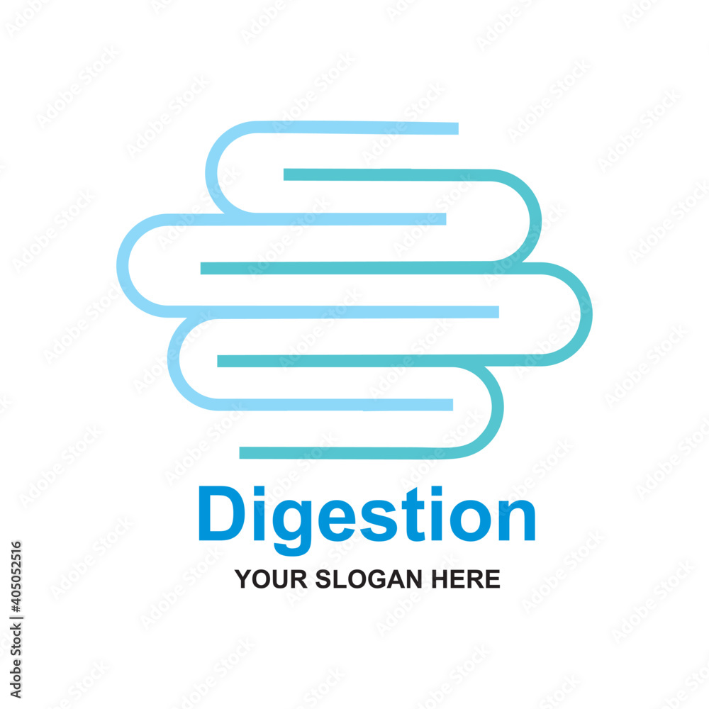 Healthy digestion vector logo illustration on white background Healthy digestion vector logo illustration on white background